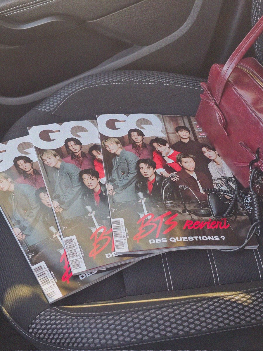 Flowcvpcakes's tweet photo. Secured the goods 💜 #BTS #GQ https://t.co/aPuoBIdOzb