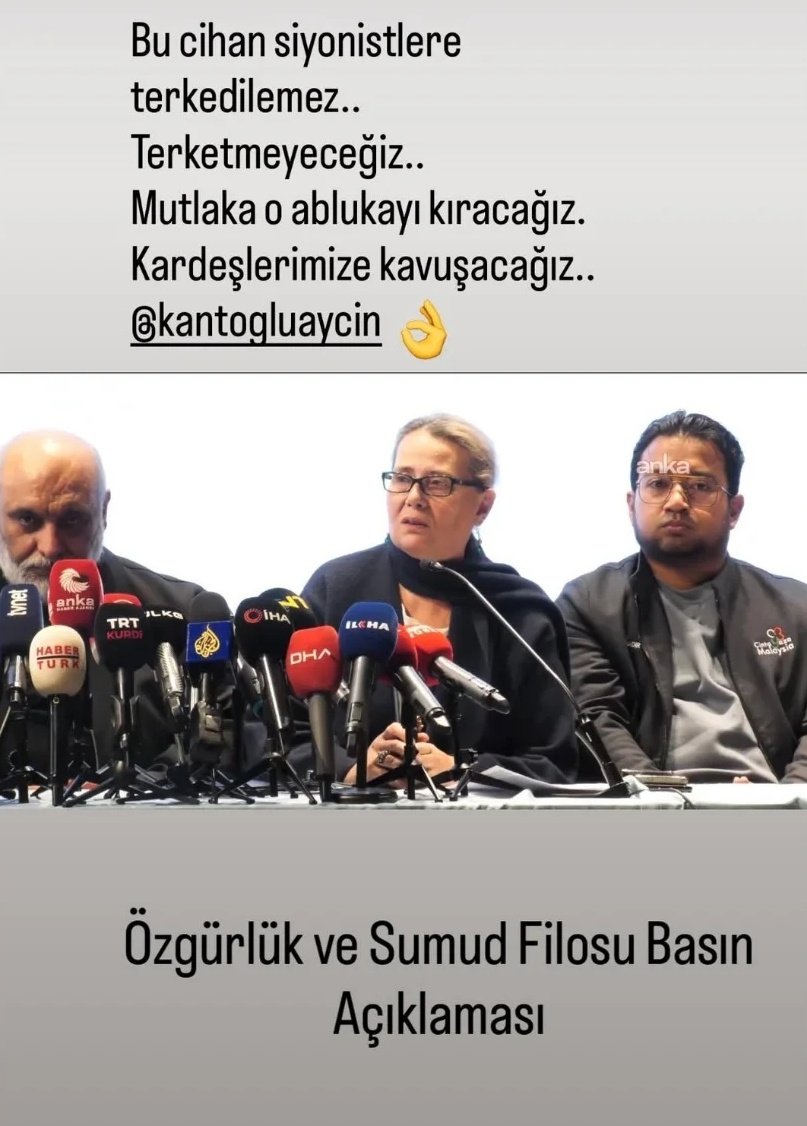 150'yi aşkın ülke, binlerce aktivist Akdeniz'de yine yola çıkıyor...
Sana gelmek için ey sabrın evi, ey metanet direği;
Siyoniste karşı omuz omuza insanlık sana geliyor Gazze!
 <a href="/Ozgurluksumud/">ÖzgürlükSumudFilosu</a>
