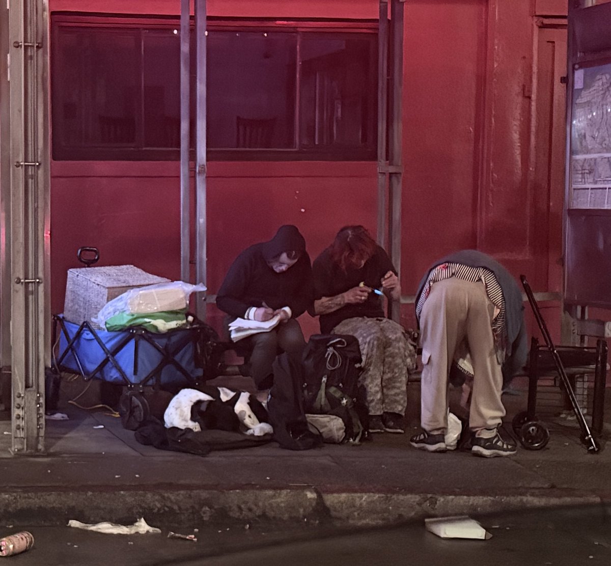 citizenj17's tweet photo. @DanielLurie says no open drug use will be allowed in #SanFrancisco. This bus shelter seems to disagree. #700Larkin #USA https://t.co/JViTiSclUJ
