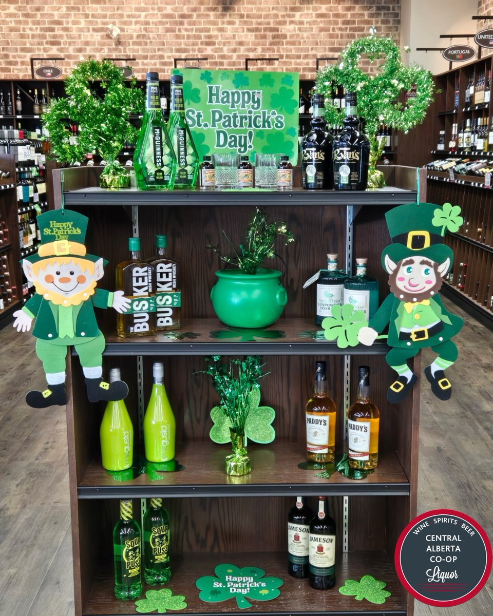 ☘️ Celebrate St. Patrick’s Day with festive favorites at Central Alberta Co-op Liquor – Stettler! 

Stock up, sip lucky, and cheers to the Irish at your Central Alberta Co-op Liquor Stores.

 #StPatricksDay #CentralAlbertaCoop #FestiveDrinks