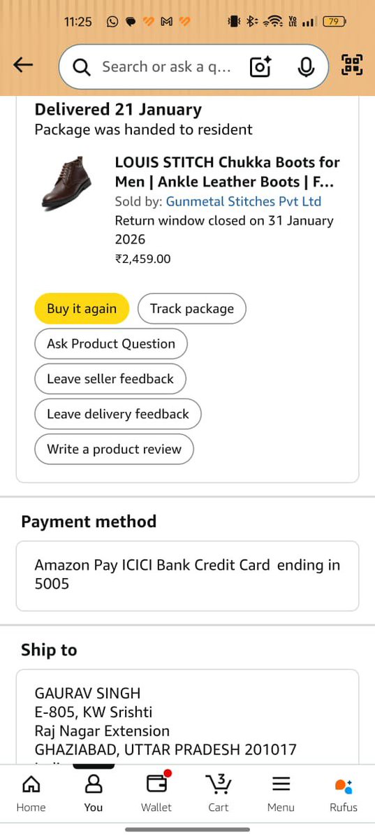 the__hammadkhan's tweet photo. New scam going on @amazonIN @amazon @AmazonHelp 
One of my friend ordered shoes, it was showing delivered as it was prepaid order but he didn’t received any order. Customer care is not helping, don’t even want to take any action against delivery boy. #onlineshopping #OnlineScams https://t.co/INANt4Dycn