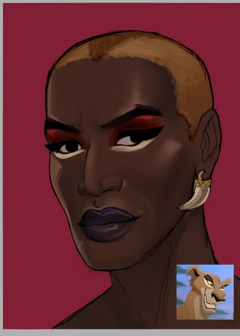 Remembering this old humanization of Zira from The Lion King II I never finished lmfao