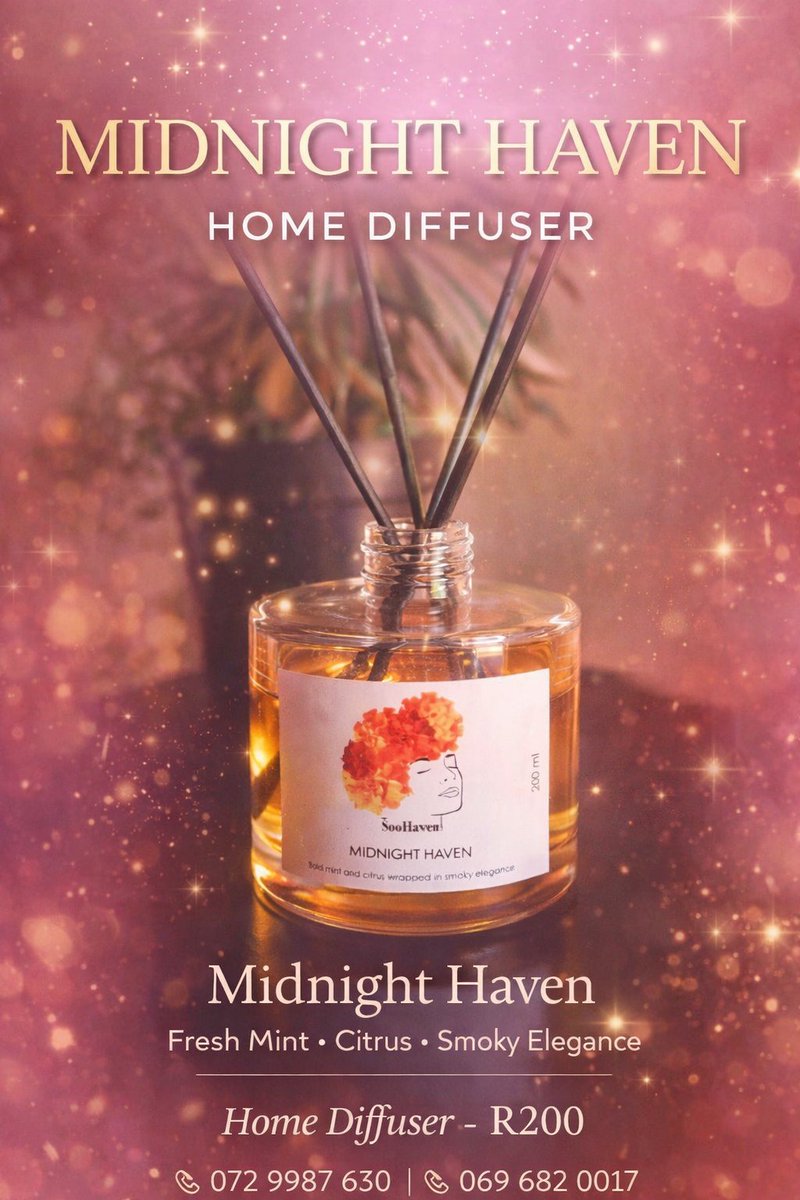 ThatowaOntla's tweet photo. 🌙 Midnight Haven – Bold mint and citrus wrapped in smoky elegance
🌸 Soolure – Soft floral notes blended with warm amber sensuality
🍃 Haven Dew – Fresh botanical aromas with a tranquil ocean breeze
Price: R200 each
📞 072 9987 630
📞 069 682 0017
Delivery available.
#homealone https://t.co/DKvUj5poe6