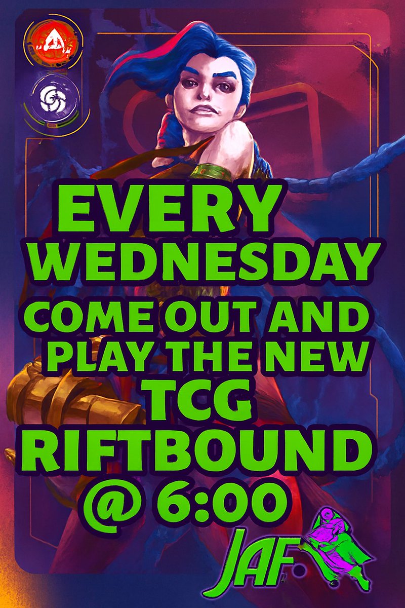 JAFComics's tweet photo. MTG Commander & Riftbound tonight at JAF!
#mtg #magicthegathering #jafcomics #bethlehempa #lehighvalleypa #mtgcommander #riftbound #CommanderNight #MTGCommunity https://t.co/IaZhtvNKxT