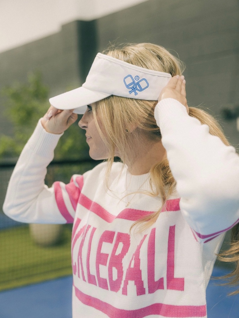 PickleballPrep's tweet photo. Game. Set. Play. Meet our Essential Sweater &amp; Sporty Visor, meant to keep you looking fabulous before and after every game. 🩷 https://t.co/PxzahFzoON https://t.co/5OK9Ll1QbO