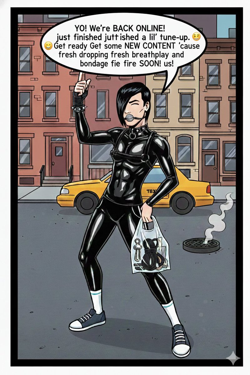 EmoSMSlave's tweet photo. WE BACK! 🗽 https://t.co/mXHfKa7f2R just finished its tune-up. 🛠️ Get ready 'cause we’re droppin’ fresh breathplay and bondage fire SOON. ⛓️😤 Don't gasp yet—the best is still to come. Stay locked in, fam! 😉🔥 https://t.co/ippZXh1GZv