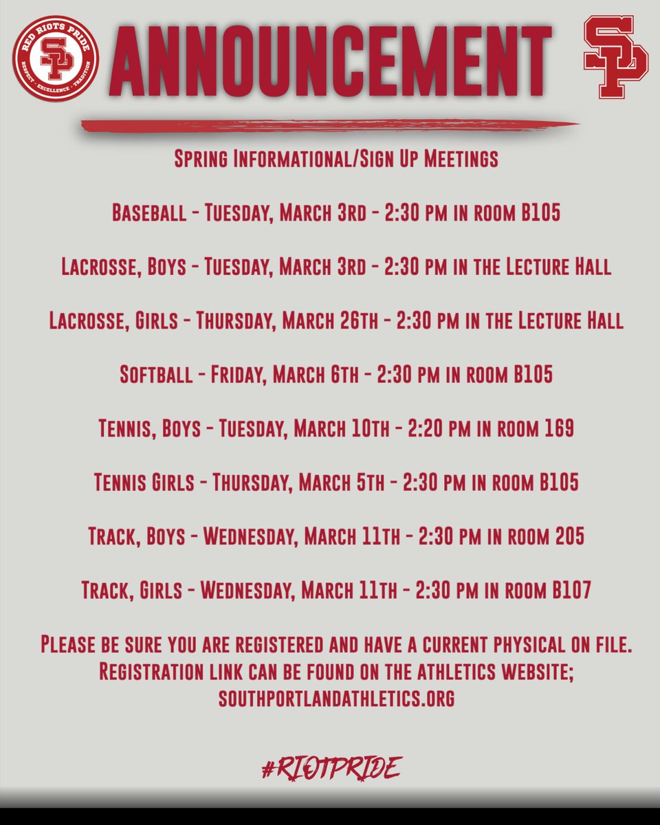 South Portland Red Riots Athletics tweet media