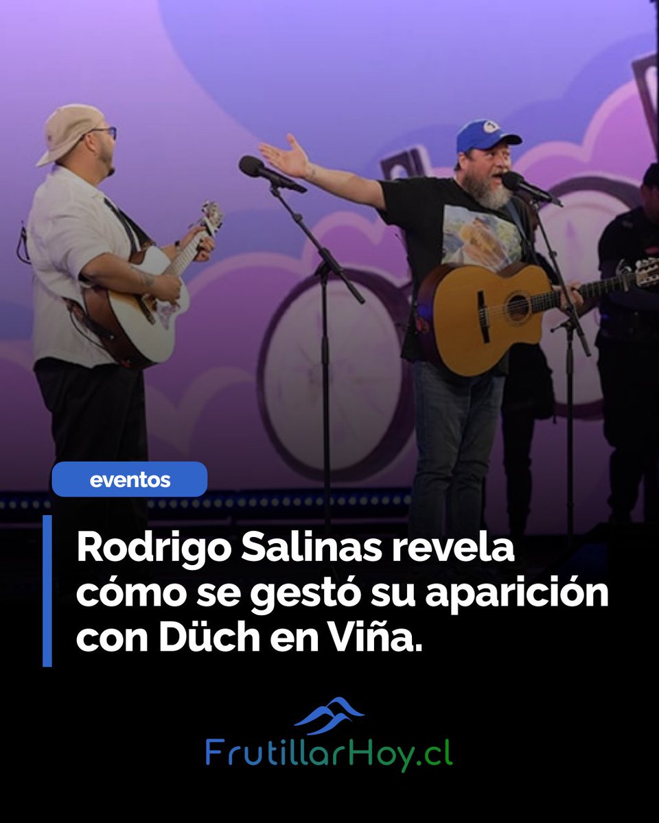 Rodrigo Salinas detalla su aparición con Esteban Düch en Viña 2026. Revela cómo se gestó la invitación y la inspiración musical de su dueto inédito. Conoce los pormenores de la comentada colaboración. frutillarhoy.cl/eventos/rodrig…