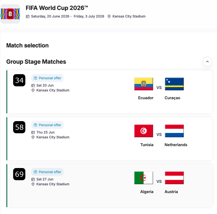 カンザスシティのチケット渋すぎた..www ダラス組は日本のチケット