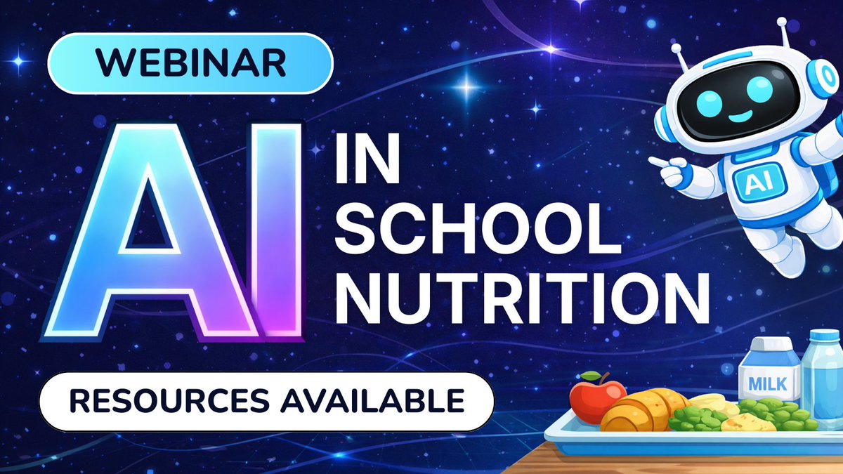 Thank you to everyone who attended our AI in School Nutrition webinar yesterday, and a big thank you to Jason for sharing his insights! We hope you learned how AI can save you time and support your program. 

Click here to access the webinar resources: ow.ly/KCIh50Ykbsu