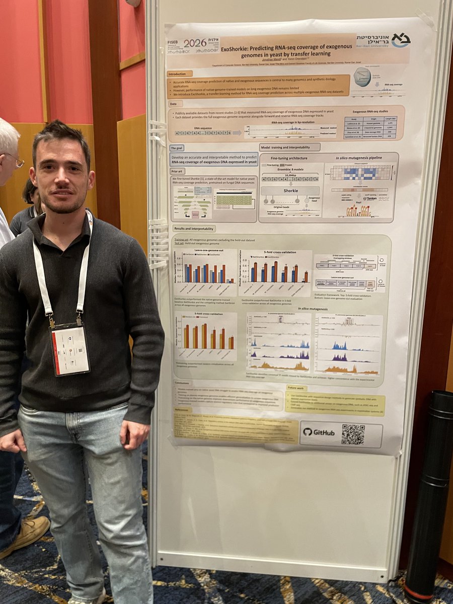 OrensteinYaron's tweet photo. Very proud of my students who presented their research at Ilanit conference in Eilat covering the various topics in our lab: from protein-DNA binding, through RNA-seq coverage and CRISPR repair-outcomes, all the way to protein-variant design. #ilanit2026 #ilanit @fiseb #fiseb2026 https://t.co/vZa7NuJqqf