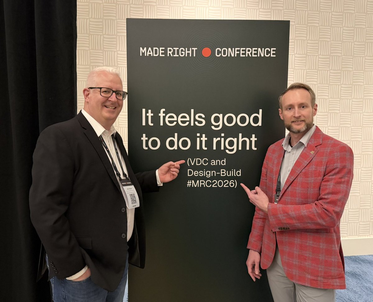 BrianSkripac's tweet image. Thanks to all who joined @A_Belkofer and I for our “Advancing #DesignBuild Through #VDC Leadership” presentation at the @REVIZTO #MadeRight Conference, you can download the #VDC Project Leader document for FREE here store.dbia.org/product/the-vd… #MRC2026 #ConTech #BIM @DBIAnational