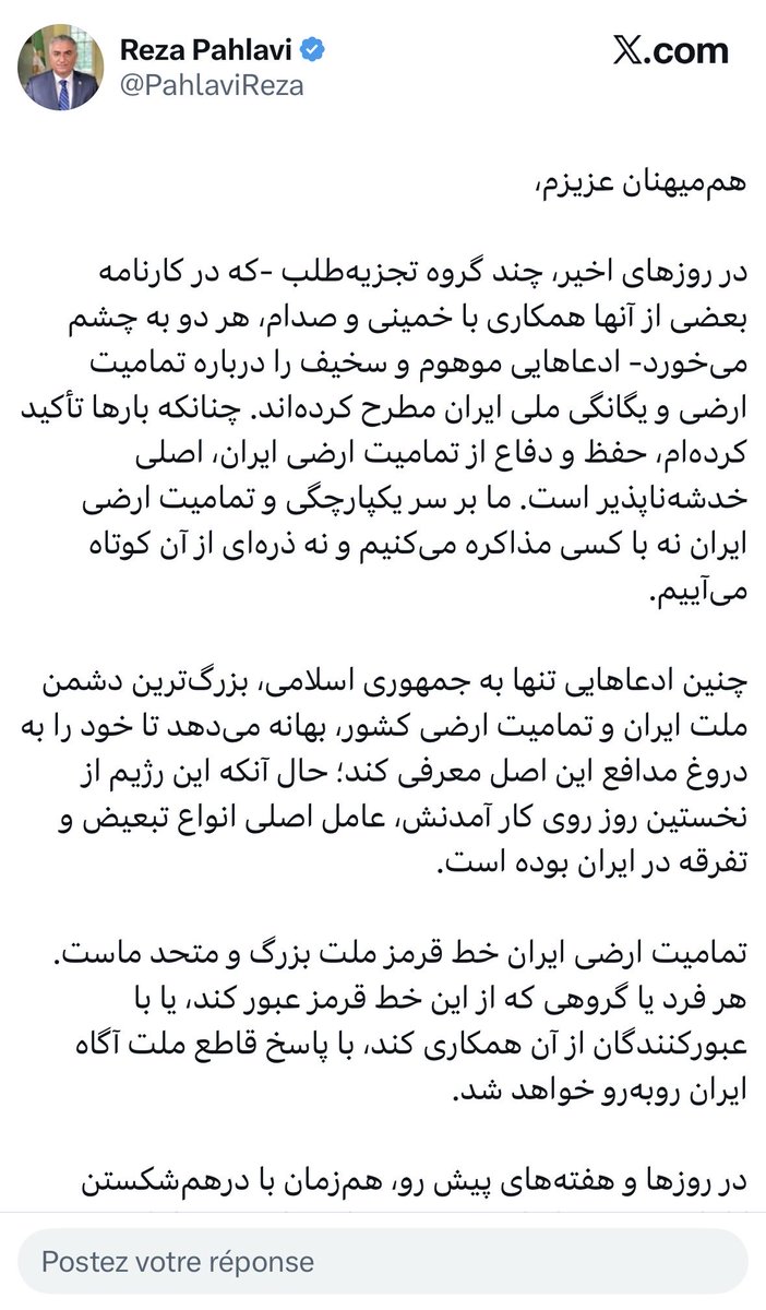 siamak_heydary's tweet photo. طنز روزگار این است کە کسی کە همین چند ساعت پیش دخترش، نور الزهرا، رسما در پیج انستاگرامش برای سازمان جاسوسی یک کشور خارجی، سیای آمریکا، تبلیغات می کرد در قامت مدافع «یکپارچگی و تمامیت ارضی» کشور قد علم کردە است.

پدر سگ! خود، خانوادە و حلقەی اطرافیانت جملگی شدەاید مهرە و بازیچەی دستگاههای اطلاعاتی-جاسوسی اسرائیل و طی چهار دهەی اخیر بە گواە نزدیکترین بستگانت همیشە جیرەخوار کشورهای بیگانە و سرویس های امنیتی بودەاید؛ حال مفسد مسلکی همچون تو شدە نماد وطن پرستی و دیگران تجزیەطلب؟!

بە یقین تاکنون ایران مطلقا هیچ خانوادە، حزب و گروهی مزدورتر، خائن تر و جیرەخوارتر از پهلوی ها بە خود ندیدە است. سە نسل از یک خانوادە کە هر کدام سر در آخور یک کشور داشتند: 
رضا خان پهلوی: انگلیس
محمد رضا پهلوی: آمریکا
رضا پهلوی: اسرائیل
#فرقه_پهلوی #پهلوی_شیاد #حسرت_السلطنە 
@PahlaviReza