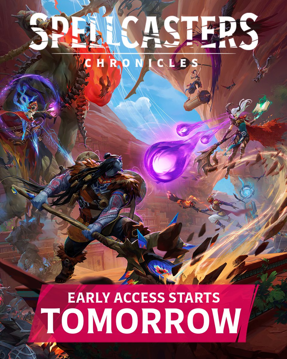 Spellcasters's tweet photo. Look alive Spellcasters! Early Access starts tomorrow at 5 PM CET

Wishlist on Steam now and join our Discord community: https://t.co/QCLaN5u5Kj https://t.co/mBEuZEph5K