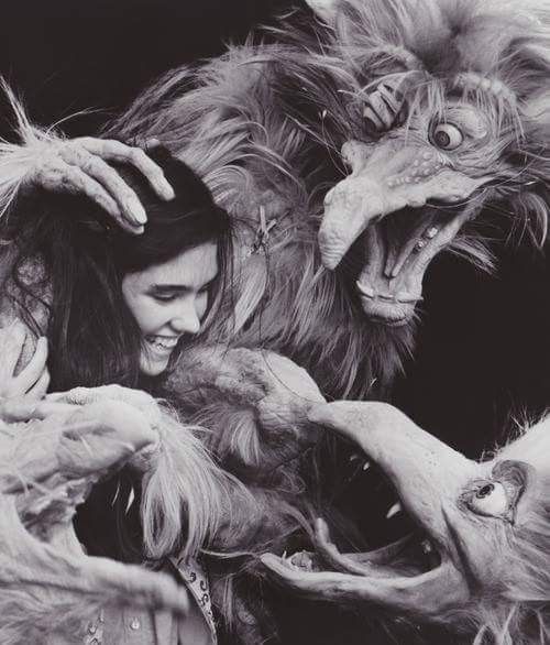 jennifer connelly on set behind the scenes of labyrinth (1986)