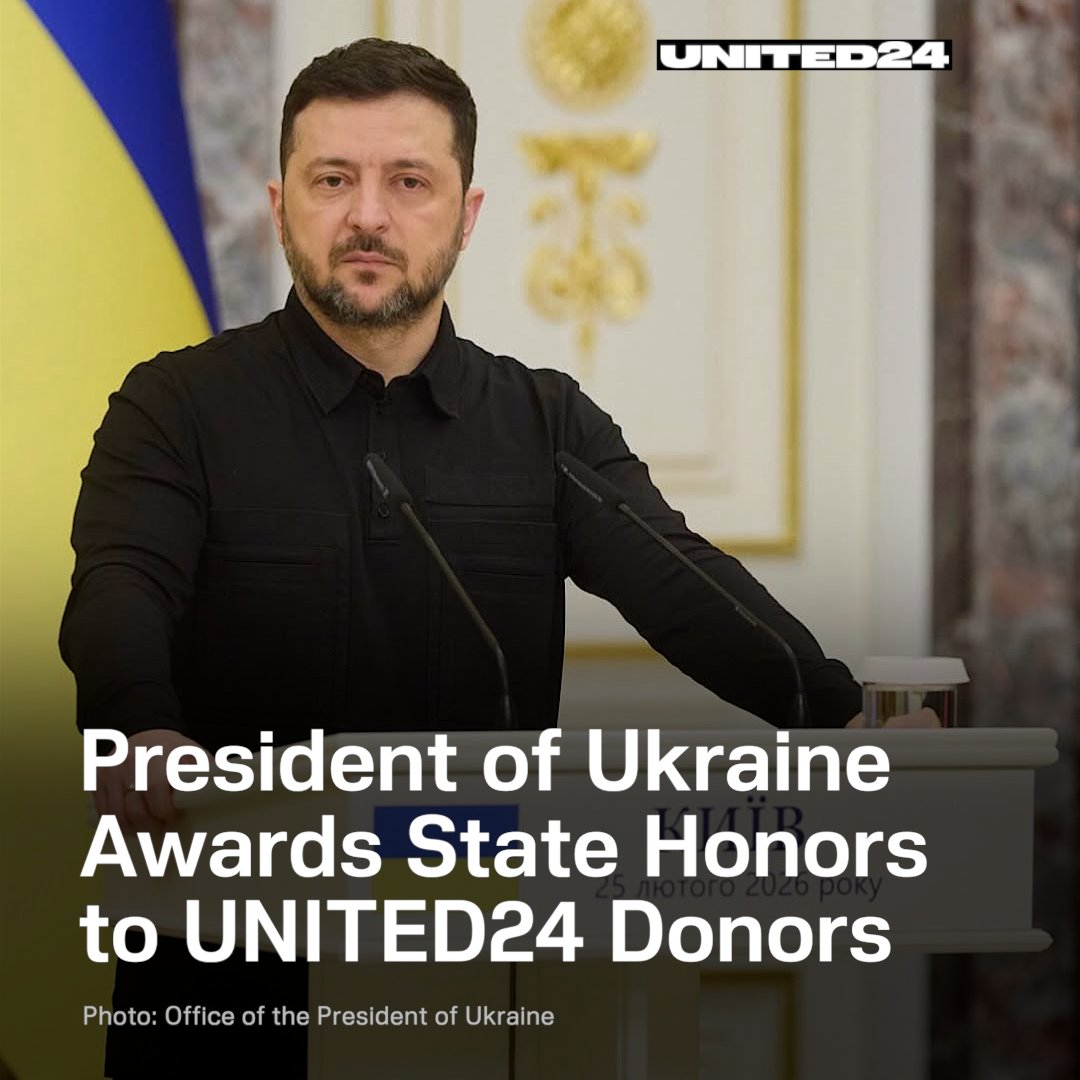 President <a href="/ZelenskyyUa/">Volodymyr Zelenskyy / Володимир Зеленський</a> has awarded state honors to foreign leaders, volunteers, and journalists for their support of Ukraine during the full-scale war.

Among those honored are UNITED24 donors💙💛
Congratulations, well-deserved!