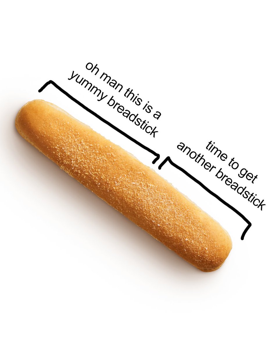 olivegarden's tweet photo. One breadstick is only the beginning. 🥖🥖🥖 https://t.co/tICS7vCpJR