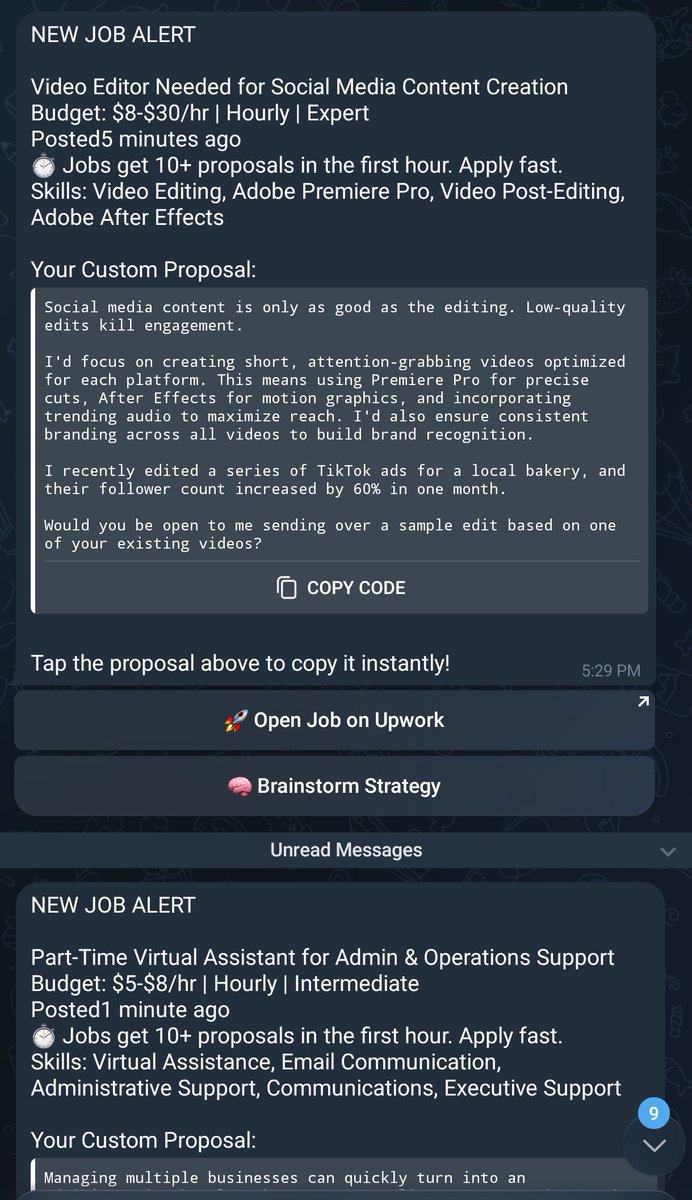 <a href="/TechnicalBben/">Technical Ben</a> This is really crazy right now, every second I've been getting notifications 🔔 of jobs on Upwork.