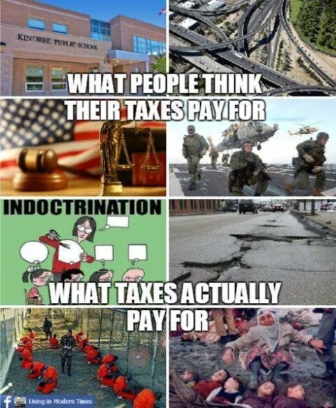 LPNational's tweet photo. They steal your money, making you poorer. 

Then they use your money to do evil. https://t.co/Y1By15jtxm