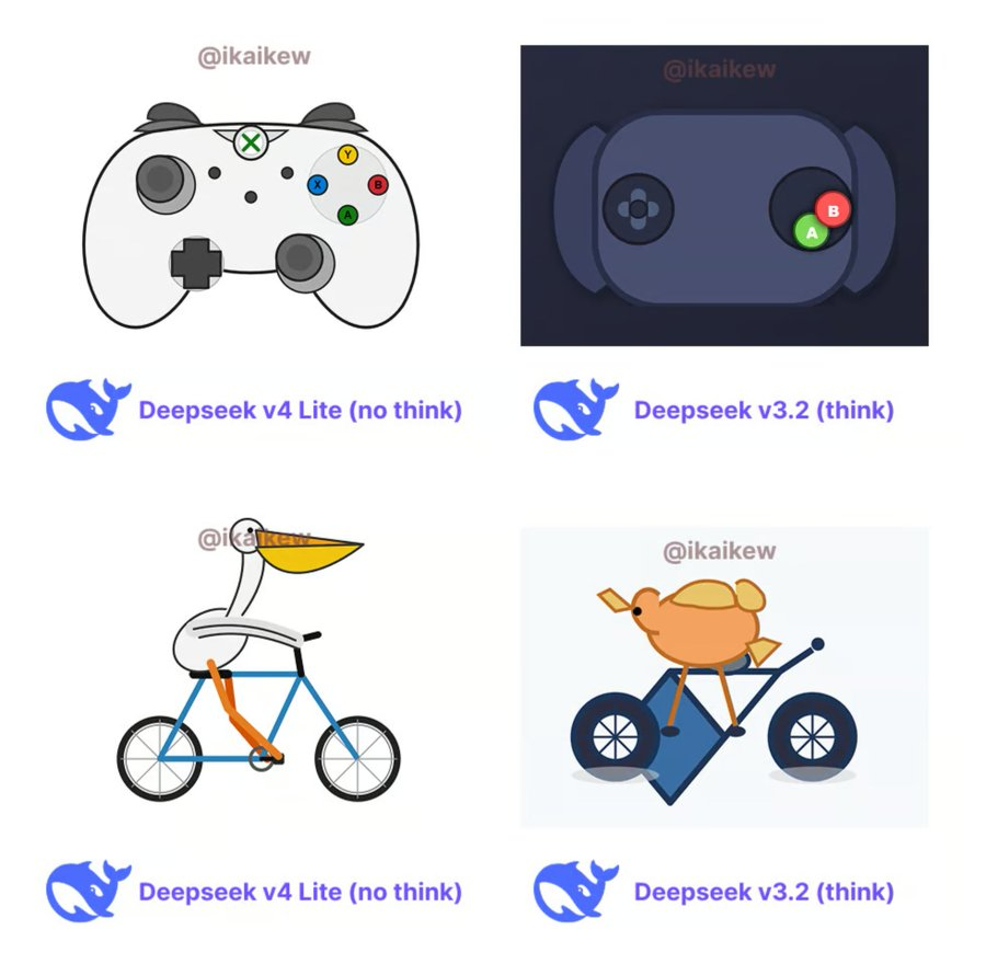 marmaduke091's tweet photo. DeepSeek V4 is coming soon. We already have many leaks about the Lite version, courtesy of @legit_api:

- codename: "sealion-lite"
- 1M token context window
- much better than the web/app model
- natively multimodal

Here are the first SVGs from it. Even the lite version is very good!