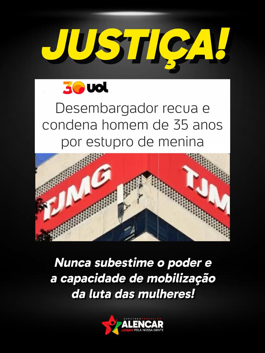 🚨🚨 O desembargador Magid Nauef Láuar, do TJMG (Tribunal de Justiça de Minas Gerais), recuou e decidiu manter a decisão de 1ª instância que condenou um homem de 35 anos acusado de estvpr4r uma menina de 12.

Agora o desembargador também vai ter que enfrentar as denúncias que tem