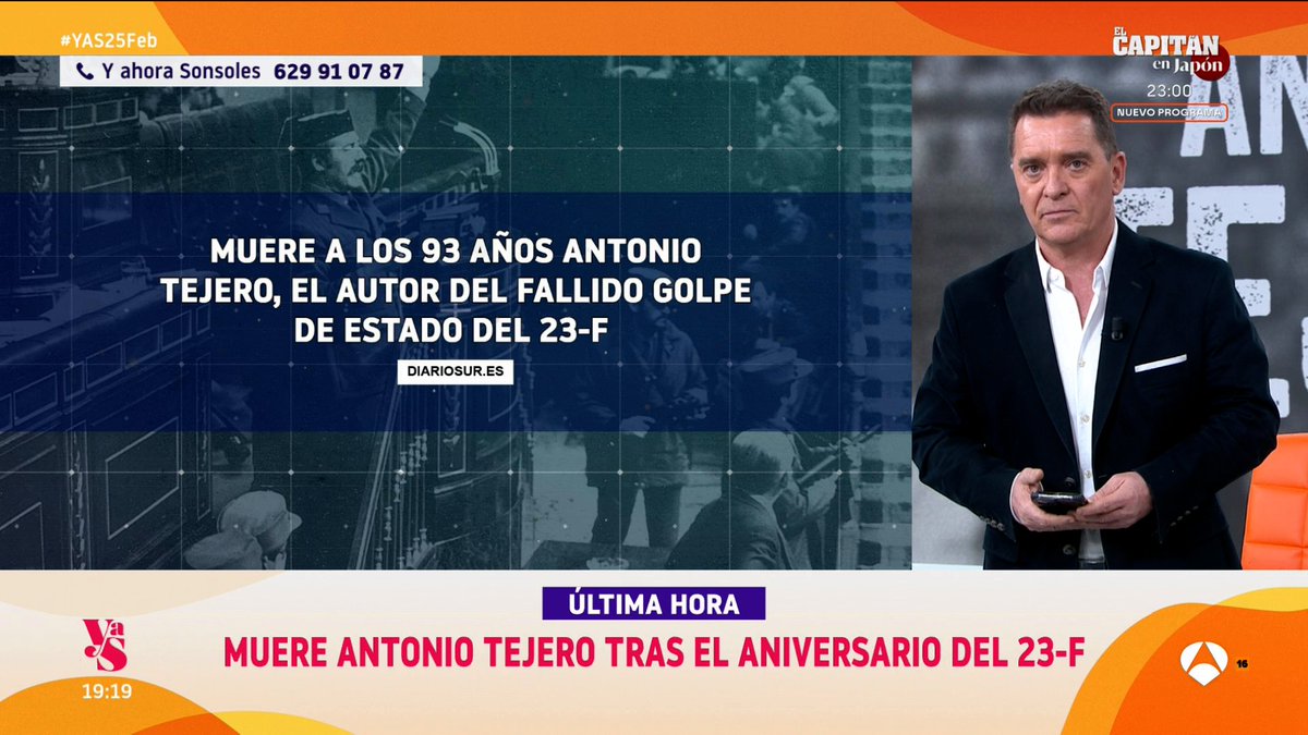 YAhoraSonsoles's tweet photo. ⚫#ÚltimaHora | Fallece Antonio Tejero a los 93 años.
#YAS25Feb ▶️ https://t.co/FUaXHdwvsl https://t.co/0QgVABgp3U
