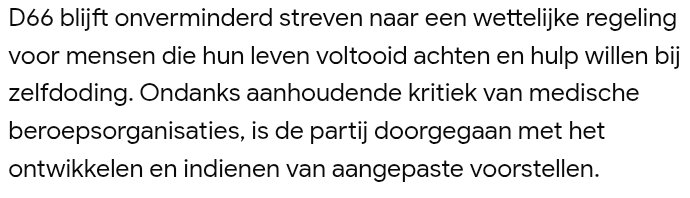 Bent u 75-plus en heeft u, na het zien van alle ellende die dit kabinet voor u in petto heeft er ook he-le-maal geen zin meer in ?Geen zorgen ook daar heeft #D66 aan gedacht, euthanasie bij een 'voltooid leven', niet ziek of zwak, maar gewoon klaar met alles? #D666 Het kan wel 🤡