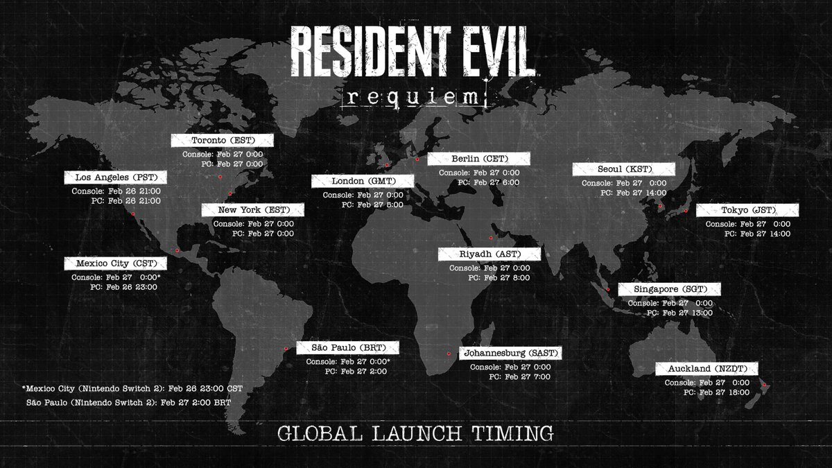 CapcomBrasil's tweet photo. #ResidentEvilRequiem está quase chegando!

Consulte este mapa para saber exatamente quando estará disponível na sua plataforma favorita. https://t.co/vAOg8fNLcg