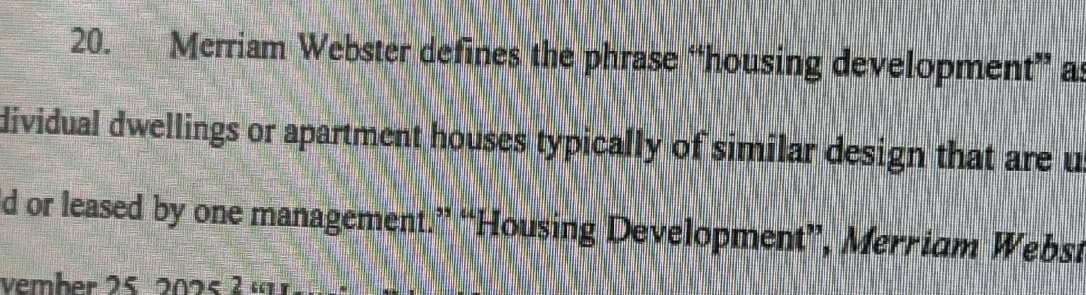 On this hump day, I’m having to cite <a href="/MerriamWebster/">Merriam-Webster</a> in a legal pleading to remind a town what a housing development is. Legal dramas could never capture this reality. 🤌

If you’re reading this, how’s your Wednesday going?