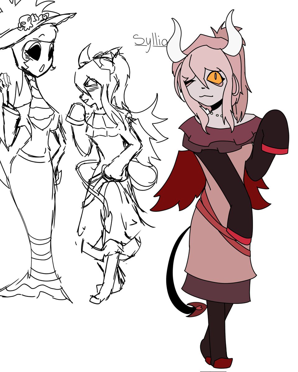 sonicverse_00's tweet photo. Hello again✌️ sorry for not posting in a while, though im pretty sure no one actually gives a fuck lol. So this is a little oc I made for fun🥹 working on a little drawing w my friends oc too! :P #HazbinHotel #hazbinoc https://t.co/VxYtdGfxKm