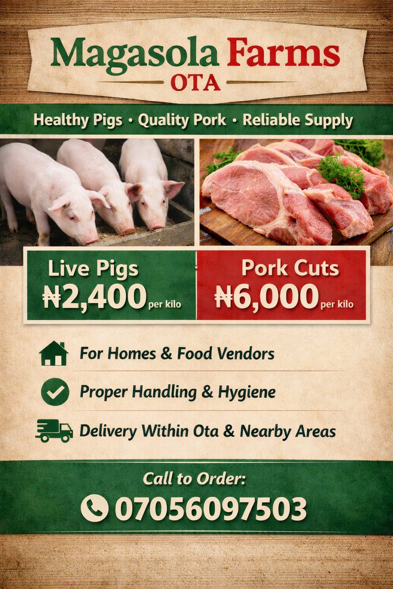 In livestock business, structure shows in the animals.
Proper feeding. Proper care. Proper planning.
Piglets, growers and mature pigs available.
Built with discipline, not luck.
DM for serious inquiries.