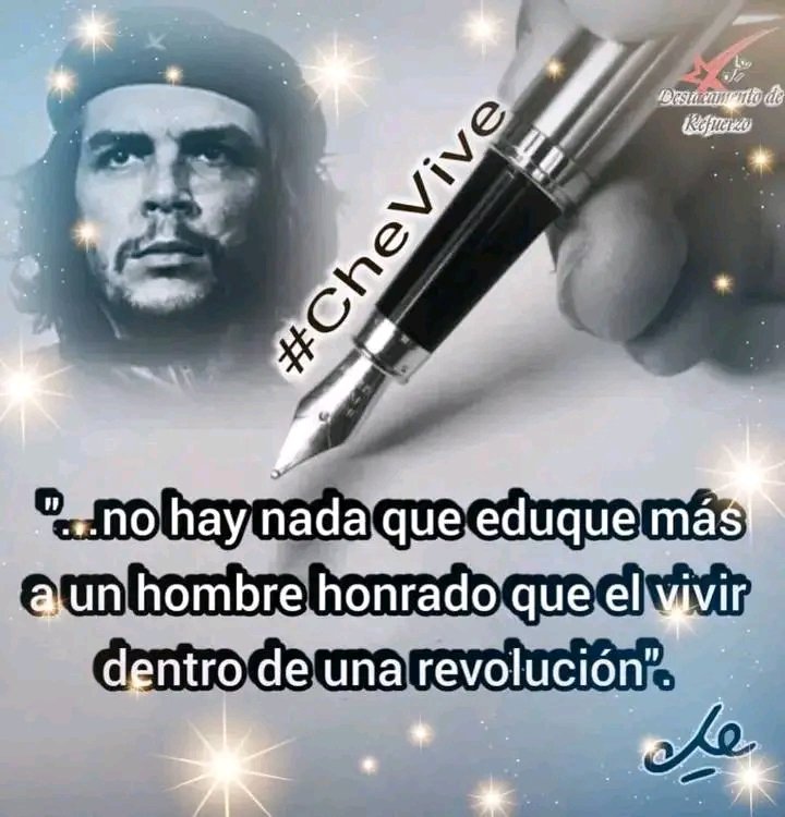 #DestacamentoDeRefuerzo//"...no hay nada que eduque más a un hombre honrado que el vivir dentro de una revolución".
Che

Por eso #CheVive, por la vigencia de sus ideas, por su pensamiento siempre presente y constante en esta #CubaSoberana 💪🇨🇺❤️.