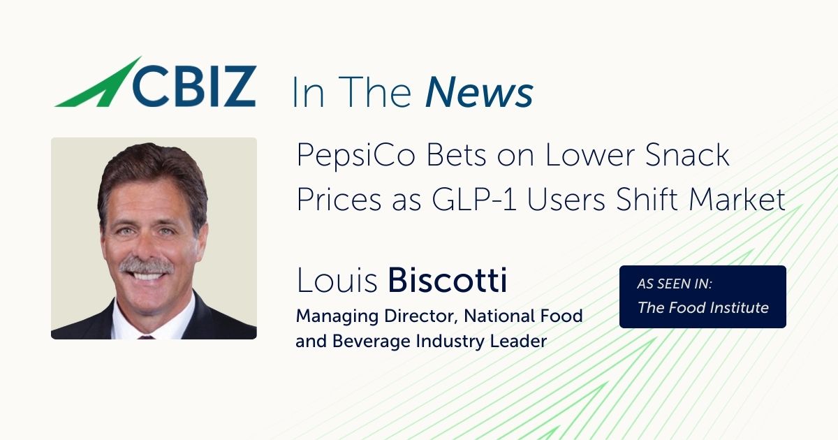 cbz's tweet image. How is @PepsiCo responding to the rise of GLP-1 drugs and price-sensitive shoppers? Lou Biscotti shares his insights in @FoodInstitute on why smaller pack sizes and lower price points are the new industry play. okt.to/dN59pP #FoodIndustry #ConsumerTrends