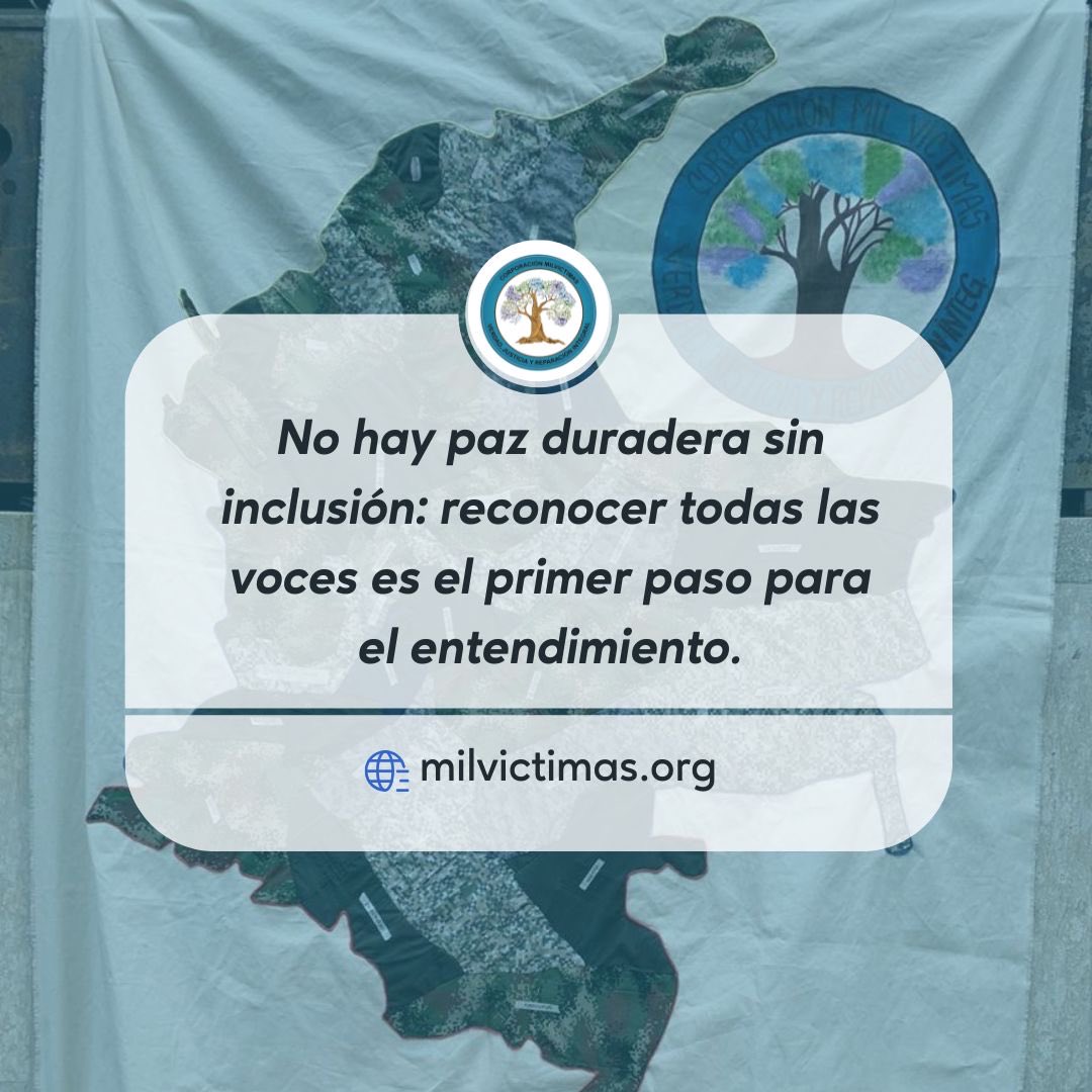 ✨ La paz y el entendimiento se construyen cuando nadie queda por fuera.

Incluir todas las voces no solo dignifica: también abre caminos reales de diálogo, reconocimiento y reconciliación.

En <a href="/VictimasMil/">Corporación MilVíctimas</a> creemos que escuchar con respeto también es una forma de justicia. 🤍