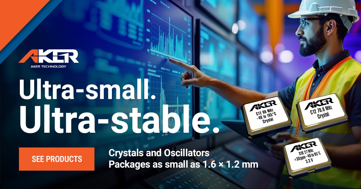 AkerTechUSA's tweet image. Ultra-small. Ultra-stable.

This oscillator delivers performance for applications including:
- Industry controls
- Telecommunications equipment
- IoT
- Medical devices
- Wireless electronics

aker-usa.com/s16-series-clo…

#oscillators #frequencycontrol #ultrasmall