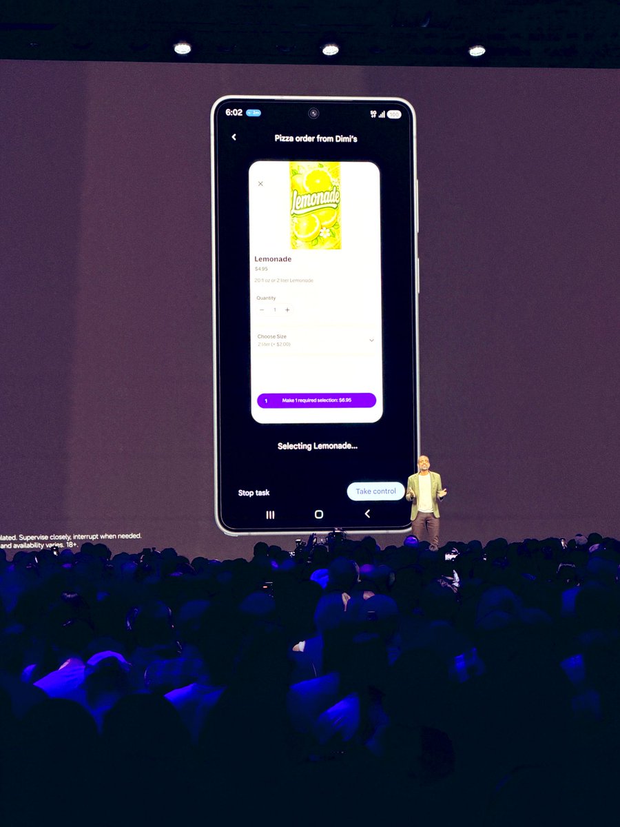 Gemini can order me lunch? Ok, I’m in. 

Gemini 3.0 will work in the background on select apps like Uber and GrubHub to accomplish a task you tell it naturally. Like, “get me an Uber ride to JFK.” 

This is really interesting 👀 #GalaxyAI #GalaxyUnpacked