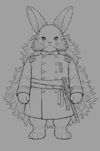 GeneralBunside's tweet photo. It's time! Here's General Bunside.

Design/art/rigging: @Honeydazeworks 

Rabbit General transported from a world of intelligent lagomorphs to ours. https://t.co/j63EGjTS8a