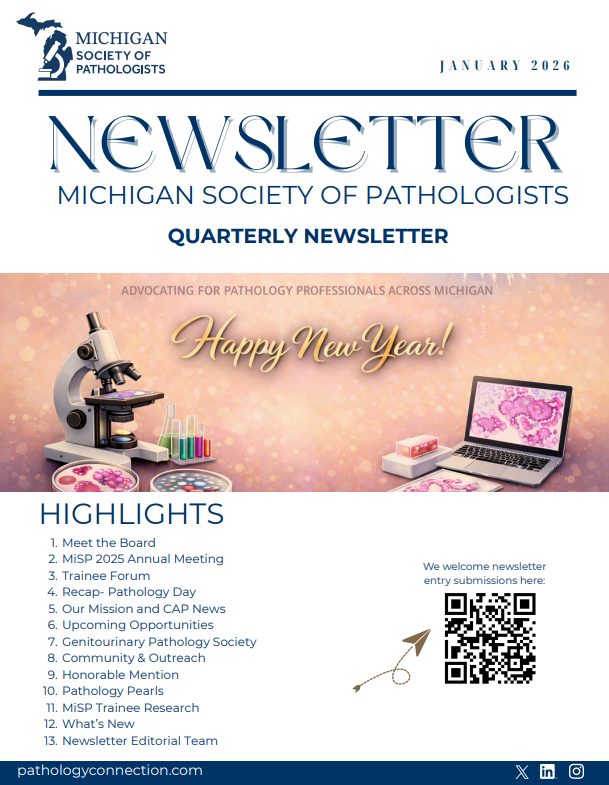 MeredithKHerman's tweet photo. Check out the latest news & updates from @MiSocPath 🥳
Read here: https://t.co/GuzV3XTICO
Not a member? Become one and be a part of our growing pathology community!
#PathX #MiSP https://t.co/N3EDj15aGf