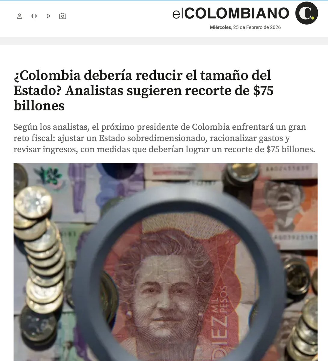 Hace menos de un año, cuando publiqué mi propuesta para recortar $70 billones del gasto (≈ 4 % del PIB), el consenso burocrático dijo (obvio) que no se puede. Hoy la prensa cita a analistas que sugieren recortes de $75 billones. Vamos avanzando. 

NB. Actualizado al presupuesto