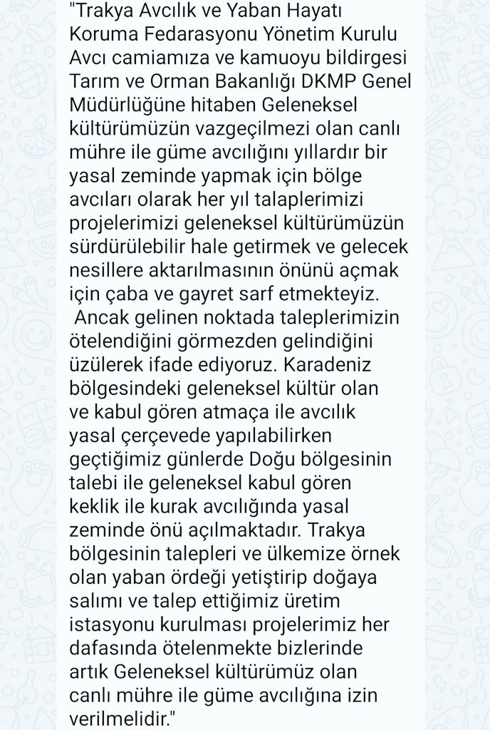 ural9859's tweet photo. #TrakyaAvcılıkveYabanHayatıKorumaFedarasyonu
#DKMP 
-#DKMPgenelmüdürüKadirÇokçetin 
-#tarımormankomisyonbaşkanıvahitkirişçi 
-#tarımormanbakanıİbrahimyumaklı
 @ibrahimyumakli_tr
@selimsahinf
@VahitKirisci
@pebaysa
@kadircokcetin06
@ibrahimyumakli
@selimsahinf https://t.co/SRLs7ADIpx