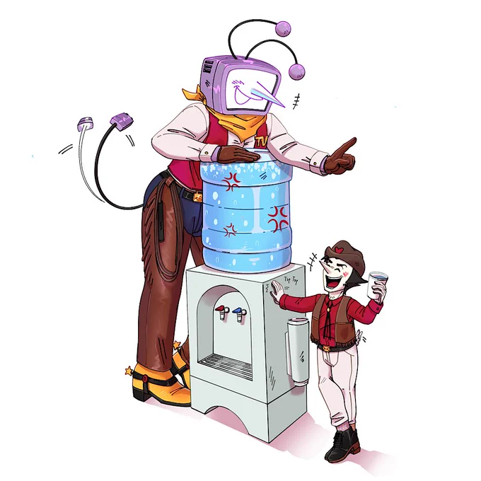Chatting next to the watercooler 4/9 #DELTARUNE #spamtenna