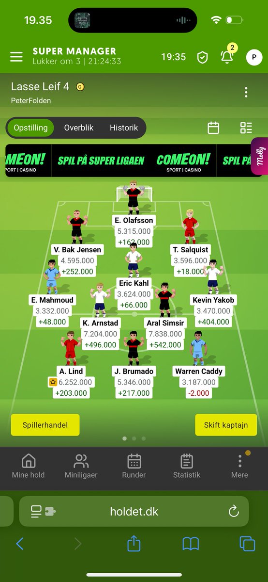 PeterPindborg's tweet photo. 1000 pladser frem og nu 111. 
2 overvejelser: Caddy evt ud og ny ind. Salquist ud og ny ind.
Ellers beholde hele holdet og se på udskiftning næste runde hvor ligaen deles. Tingager/Emmery i pipeline. 
Simsir/Brumado kaptajn

#holdetdk #sldk https://t.co/Tss2NeMmhO