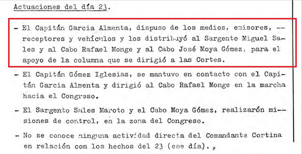 RadioHacking's tweet photo. Analizando los documentos desclasificados del 23-F, me llama la atención en relación a las radiocomunicaciones: el oficio de la Causa 2/81 donde se pregunta al CESID si la Unidad-Escuela de la AOME tenía una red de transmisiones independiente (Doc 80_R y 81_R). Y el informe sobre la AOME donde se menciona la entrega de “emisores, receptores y vehículos” para apoyar la columna hacia las Cortes (Doc 6_R). Hay otros documentos interesantes sobre radio que iré investigando. 📻#23F