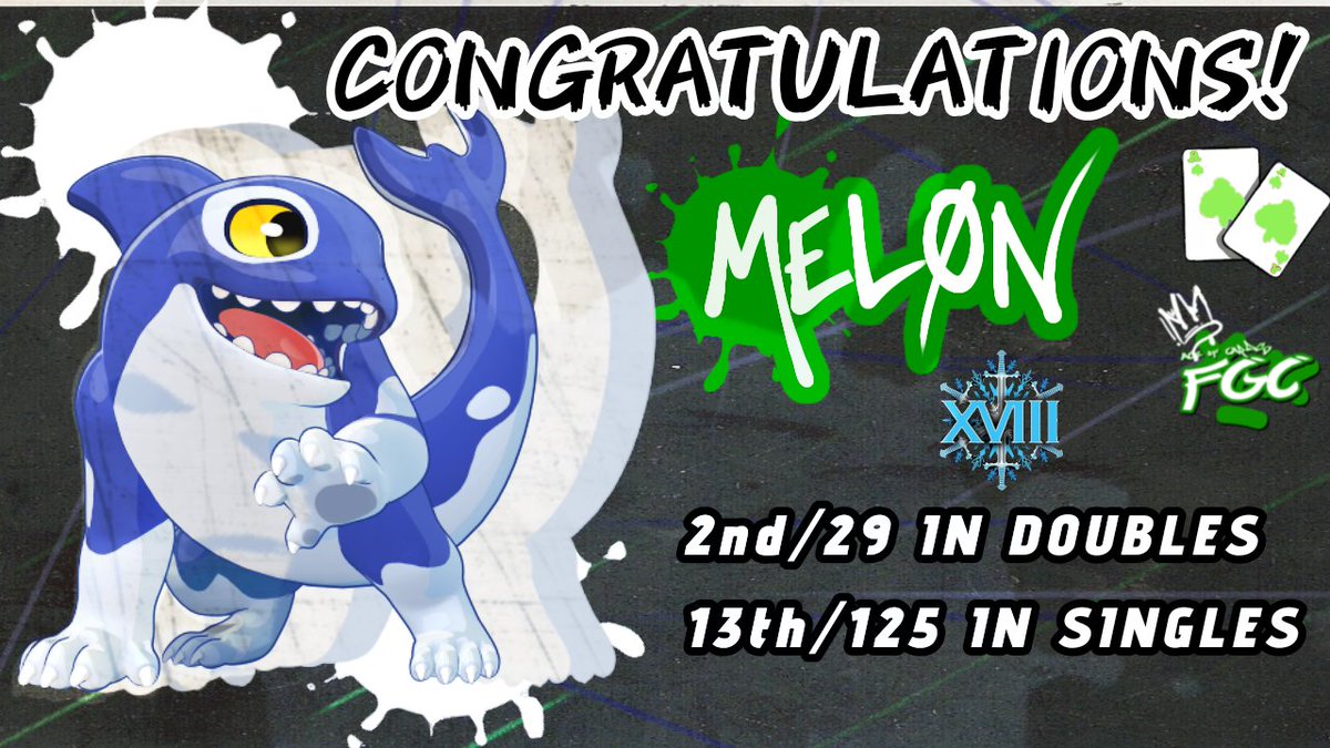 Congratulations <a href="/MelonROA/">Melon</a> 
He went to the major frosty faustings and came 2nd for doubles and 13th for singles 

This is a absolutely incredible result 
Absolutely fantastic work <a href="/MelonROA/">Melon</a> 
Give this goated orcane a round of applause  👏