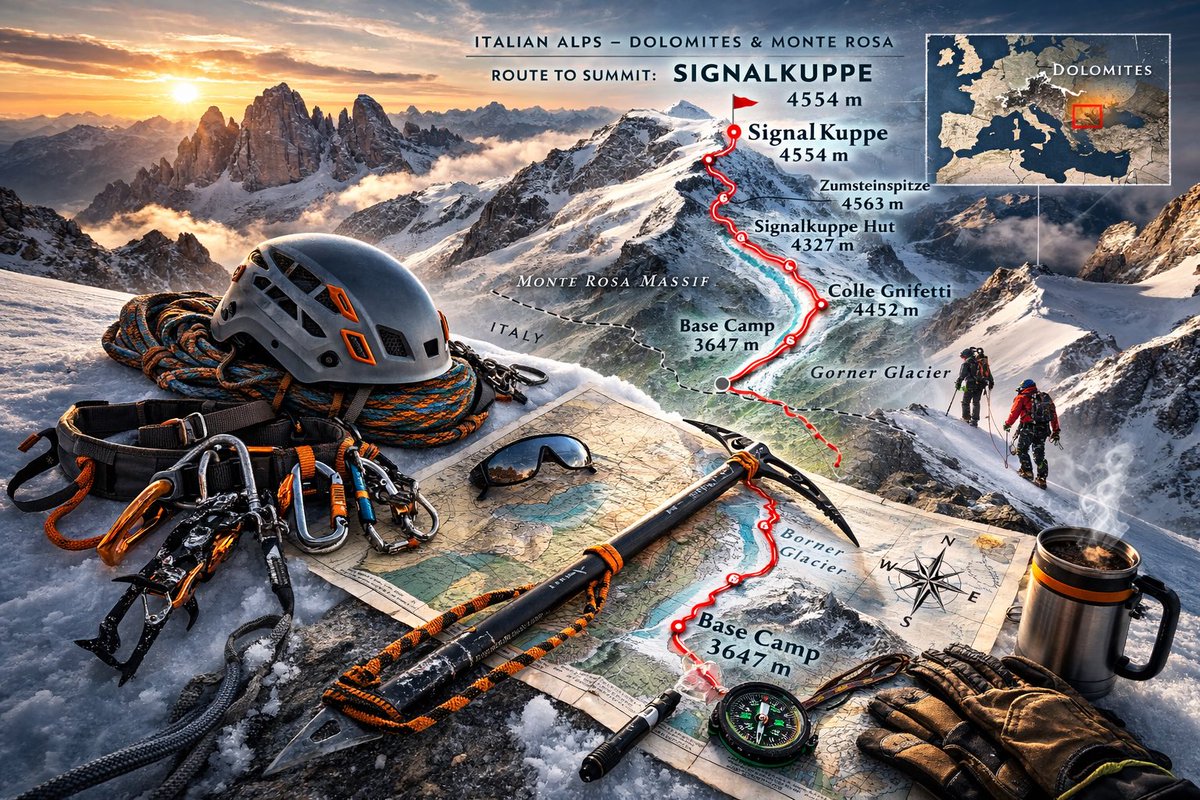 ChallengerWSM's tweet image. The planning has begun, the Alta Via route to Monte Rosa &amp;amp; an attempt to reach the SignalKuppe. #hike #climb #signalkuppe #altavia