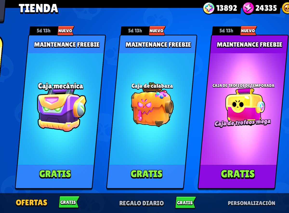 Bueno esperaba 1,000,000 de gemas Pero está bien 

- Que curioso que apenas subí short sobre el mantenimiento y ya se acabó (Fue gracias a mi de nada)

#BrawlStars