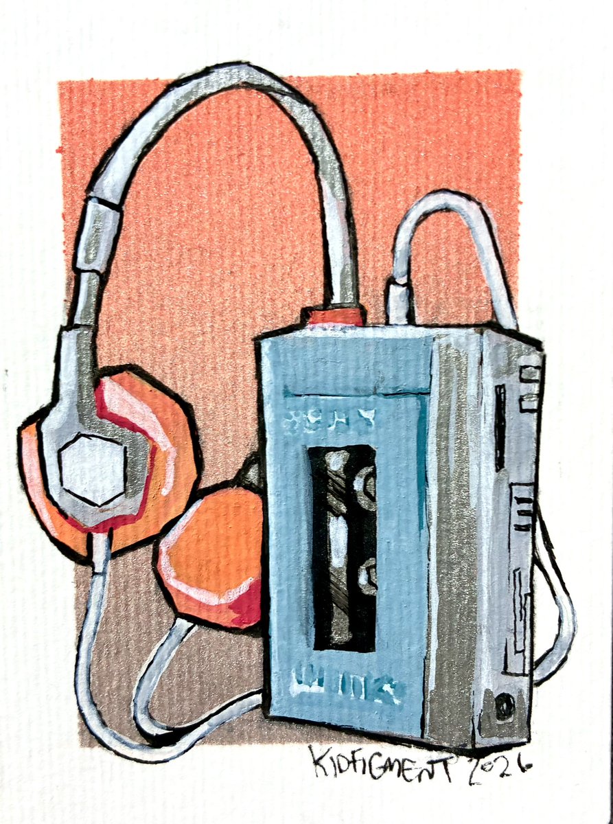 kidfigment's tweet image. walkman mini painting