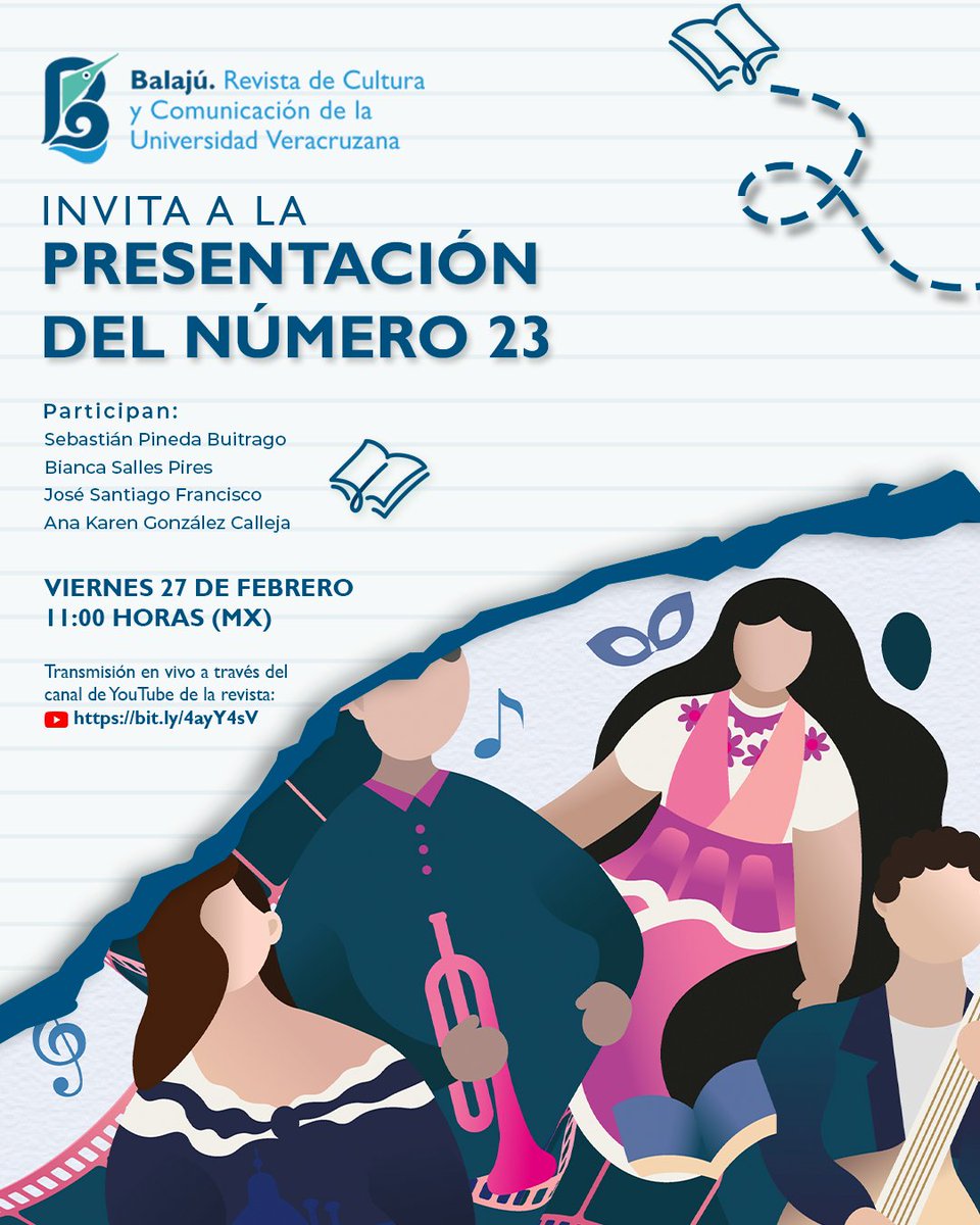 📢 La revista Balajú presenta su número 23 en transmisión en vivo por YouTube.
📅Viernes 27 de febrero, 11:00 horas (MX)
▶️ Transmisión: bit.ly/4ayY4sV

Conéctate y acompáñanos en esta celebración.
#Balajú23 #PresentaciónEnVivo #YouTubeLive