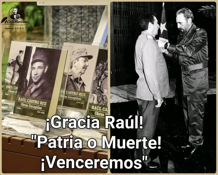 YuyaDeCuba's tweet photo. Buenos días 🇨🇺 #CubaBella
Querido Raúl: Gracias por su vida que atesora esta colección, nueve tomos abonados con la idea de Martí del culto a la dignidad plena del ser humano.
Expresó Fidel: 
"Yo creo que Raúl es un hombre de cualidades excepcionales".
#CubaSoberana ❤️ https://t.co/YC9mpi0d0b