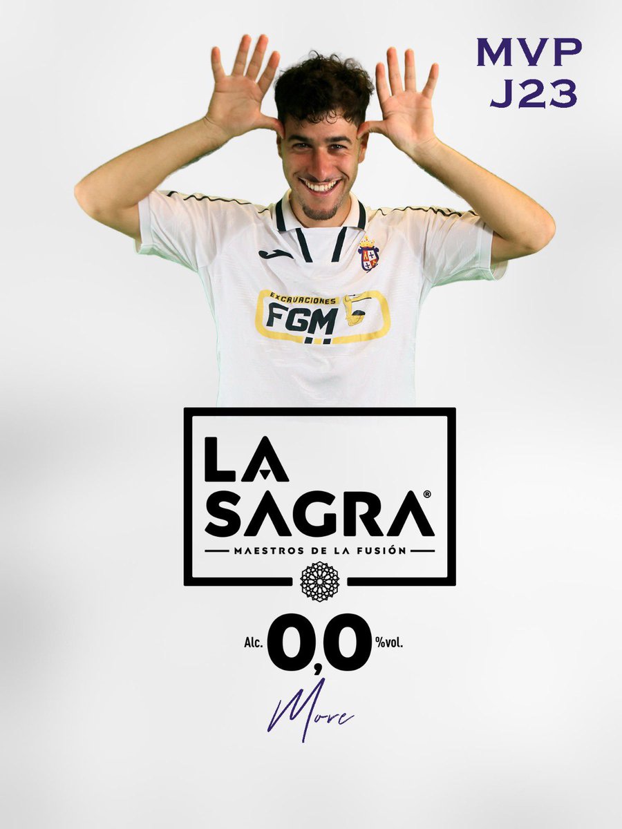 CD_Illescas's tweet photo. MVP @CervezaSAGRA Jornada 23 ⚽️🏆 

More (@_danimoreno10) es el MVP del partido en Tarancón 🔛

Así, More suma 4 puntos al MVP general, Manzano suma 3, Marco suma 2 y Alex 1.

¡Enhorabuena More! 👏🏻

#LaFeNoDesciende
#VamosIllescas https://t.co/XegiNwKRe2